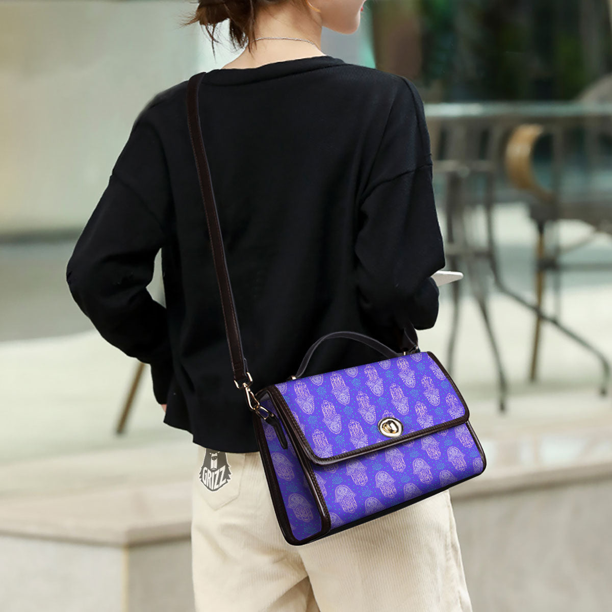 Hamsa Indian Print Pattern Women's Satchel Bag