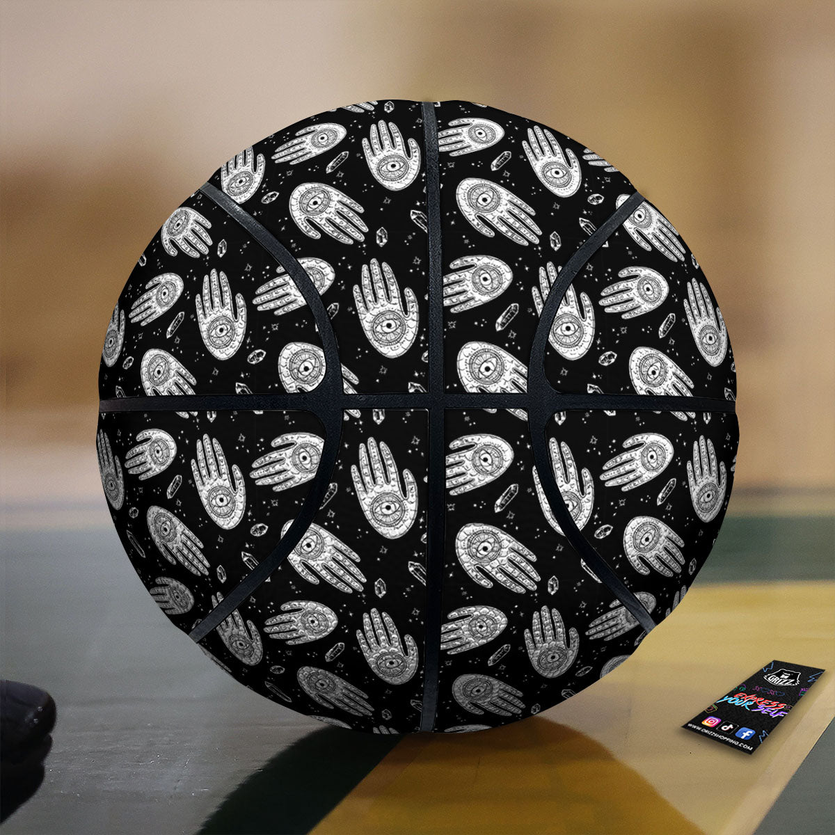 Hamsa Symbol Print Pattern Basketball