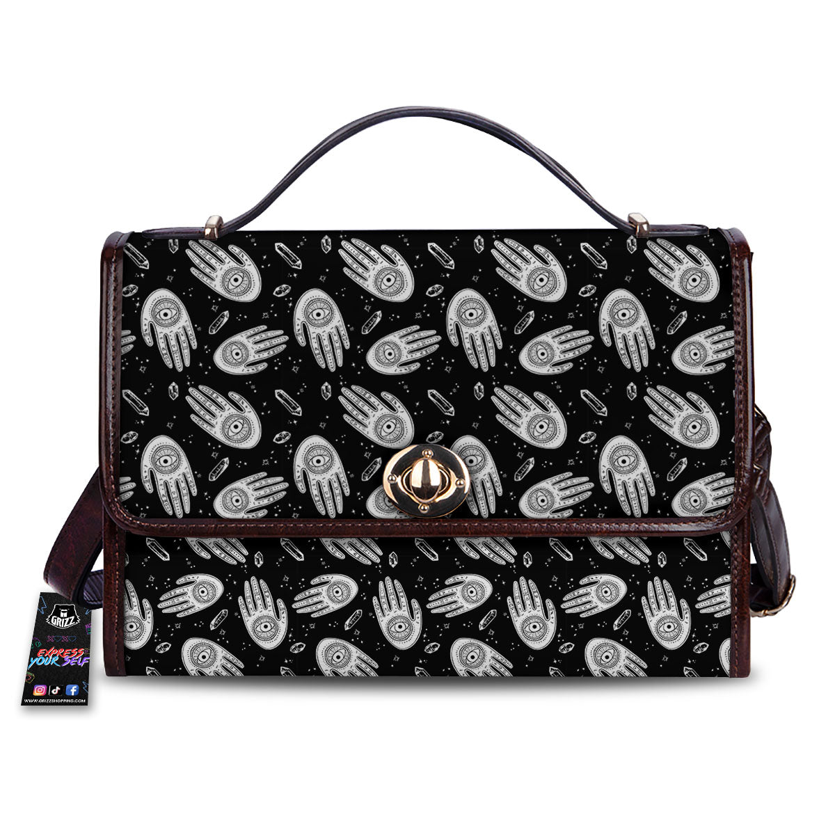 Hamsa Symbol Print Pattern Women's Satchel Bag