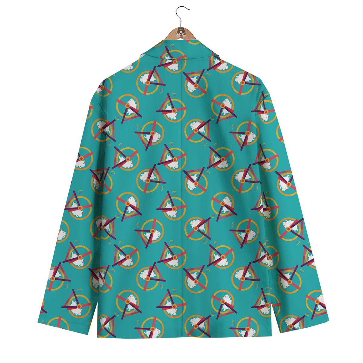 Hamster Pattern Print Men's Blazer-grizzshop