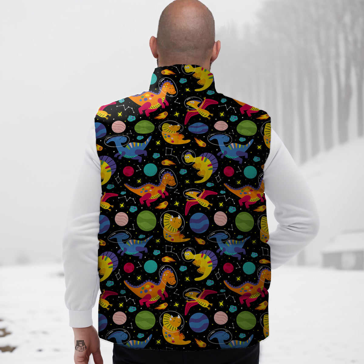 Hamster Print Pattern Down Vest-grizzshop