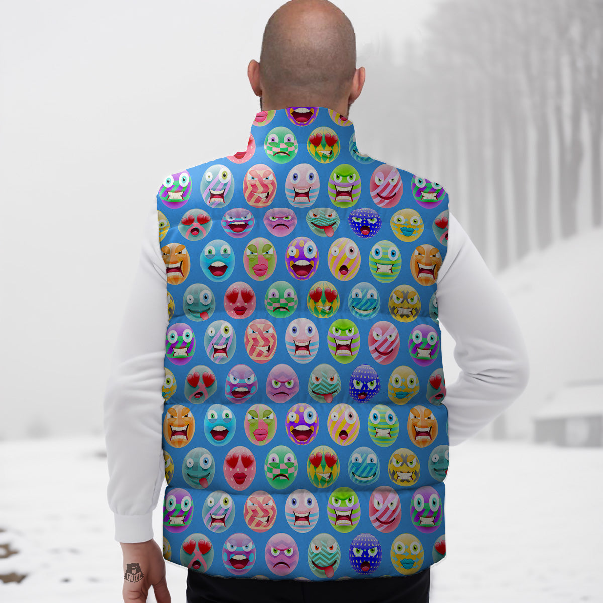 Hamster Sunflower Pattern Print Down Vest