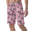 Hand Drawn Hibiscus Print Men's Shorts-grizzshop