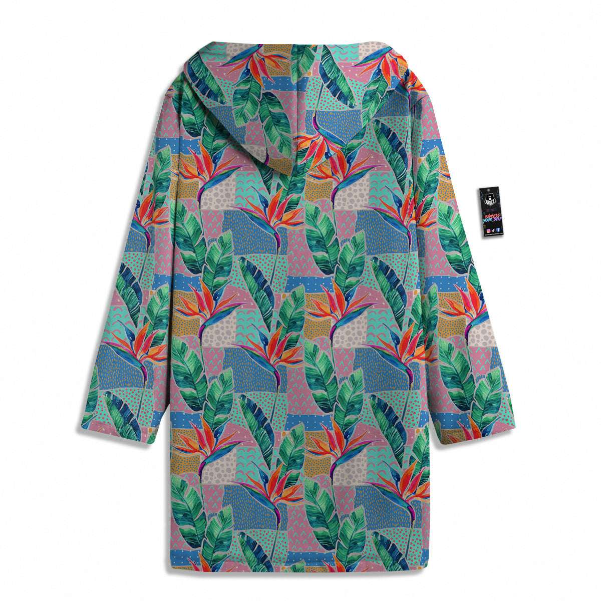Hand Drawn Watercolor Tropical Print Pattern Men's Windbreaker Jacket-grizzshop