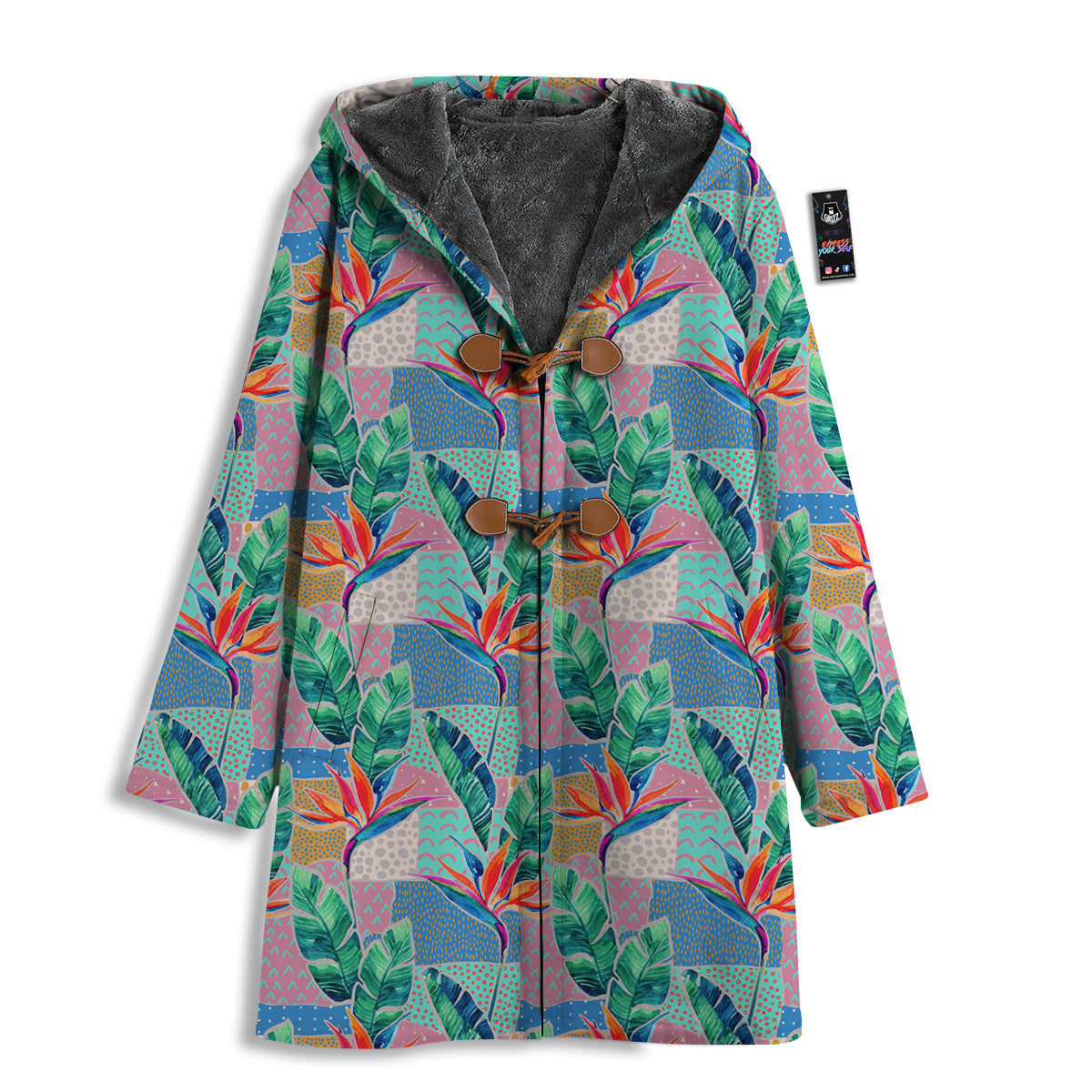 Hand Drawn Watercolor Tropical Print Pattern Men's Windbreaker Jacket-grizzshop