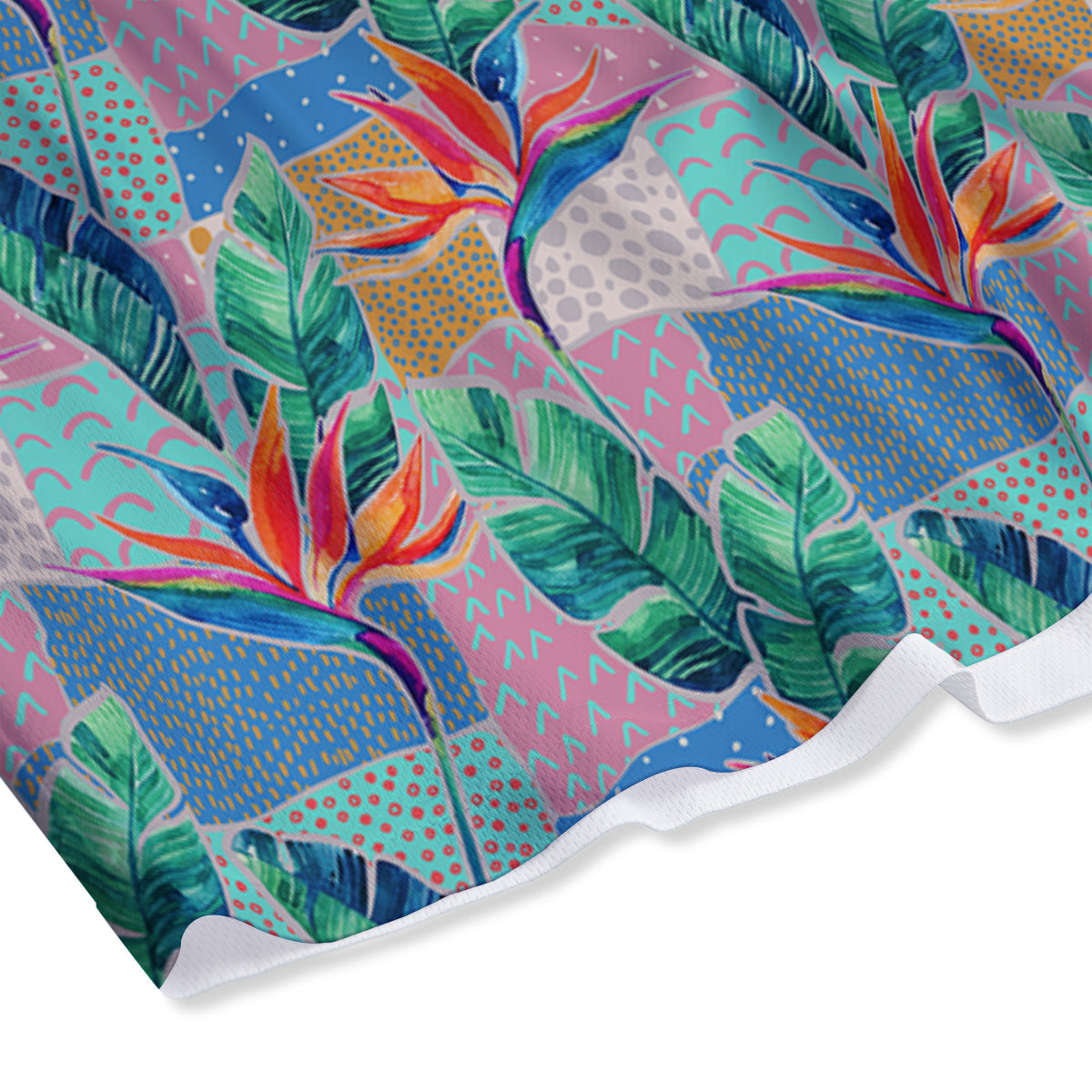 Hand Drawn Watercolor Tropical Print Pattern Mesh Shorts-grizzshop