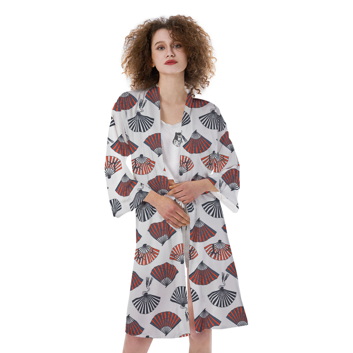 Hand Fan Japanese Print Pattern Kimono-grizzshop
