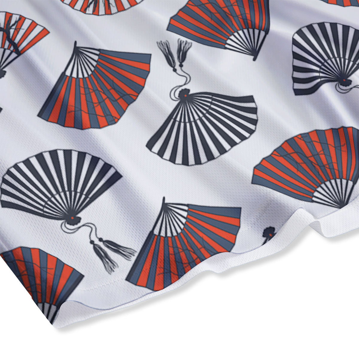 Hand Fan Japanese Print Pattern Mesh Shorts
