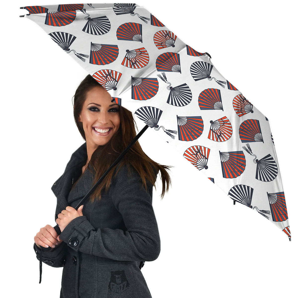 Hand Fan Japanese Print Pattern Umbrella-grizzshop