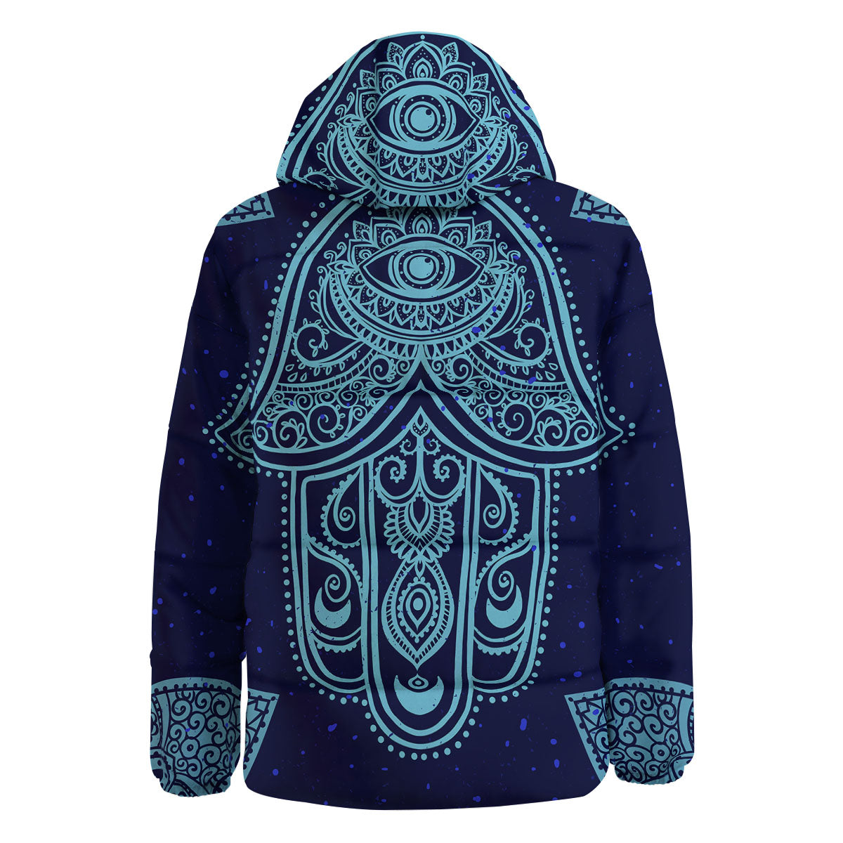 Hand Indian Hamsa Print Down Jacket-grizzshop