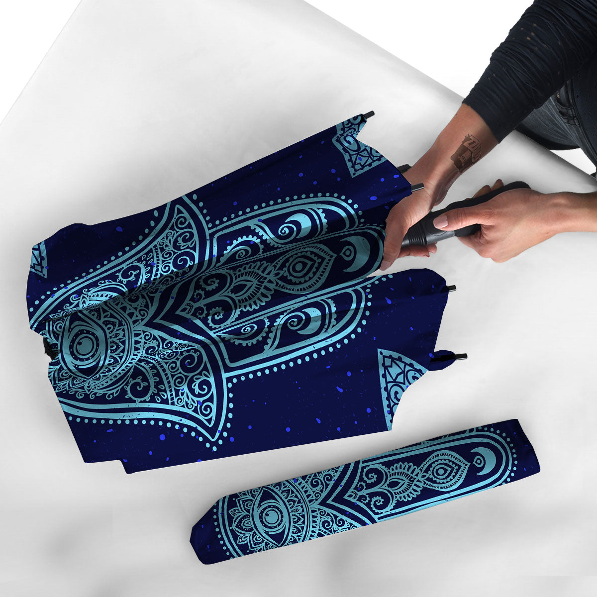 Hand Indian Hamsa Print Umbrella-grizzshop