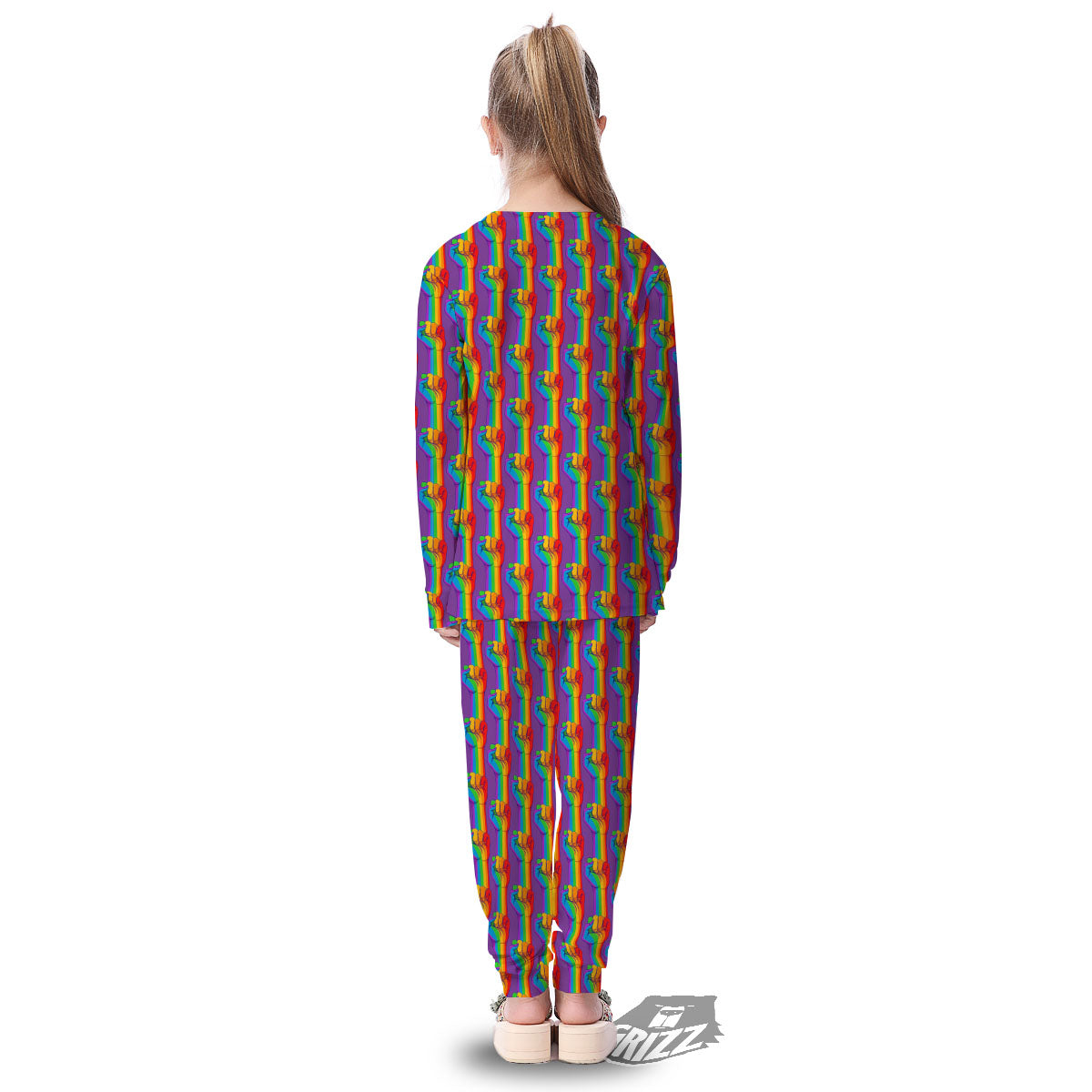 Hand Sign Gay Pride Print Pattern Kid's Pajamas-grizzshop