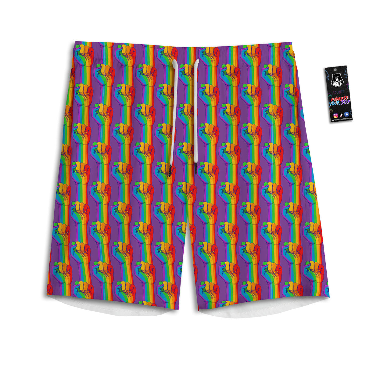 Jack Russell Terrier Little Print Men's Athletic Shorts