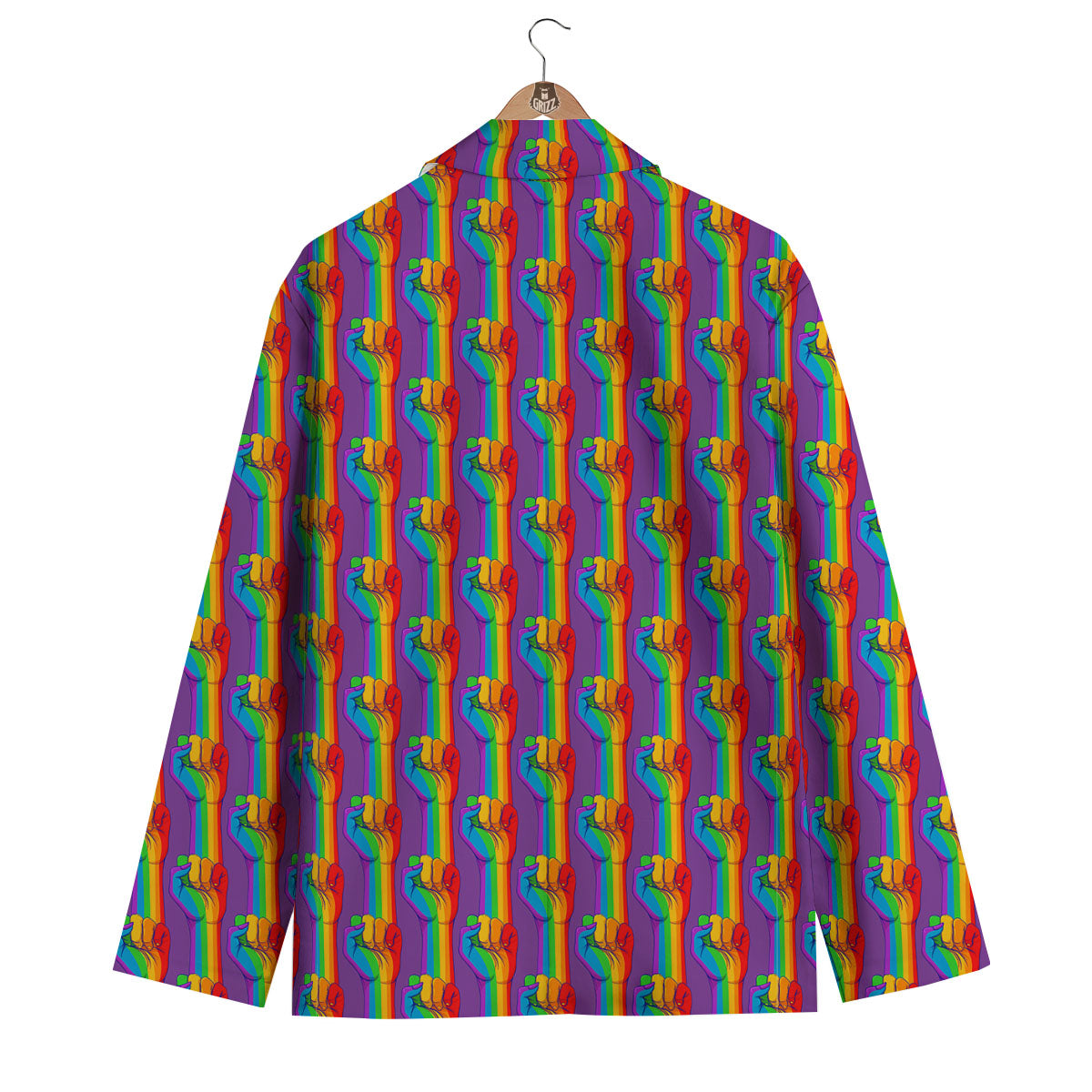 Hand Sign Gay Pride Print Pattern Men's Blazer-grizzshop