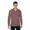 Hand Sign Gay Pride Print Pattern Men's Long Sleeve Shirts-grizzshop