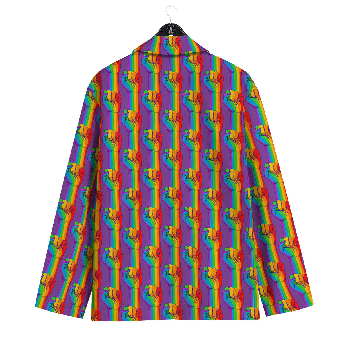 Hand Sign Gay Pride Print Pattern Men's Sport Coat-grizzshop