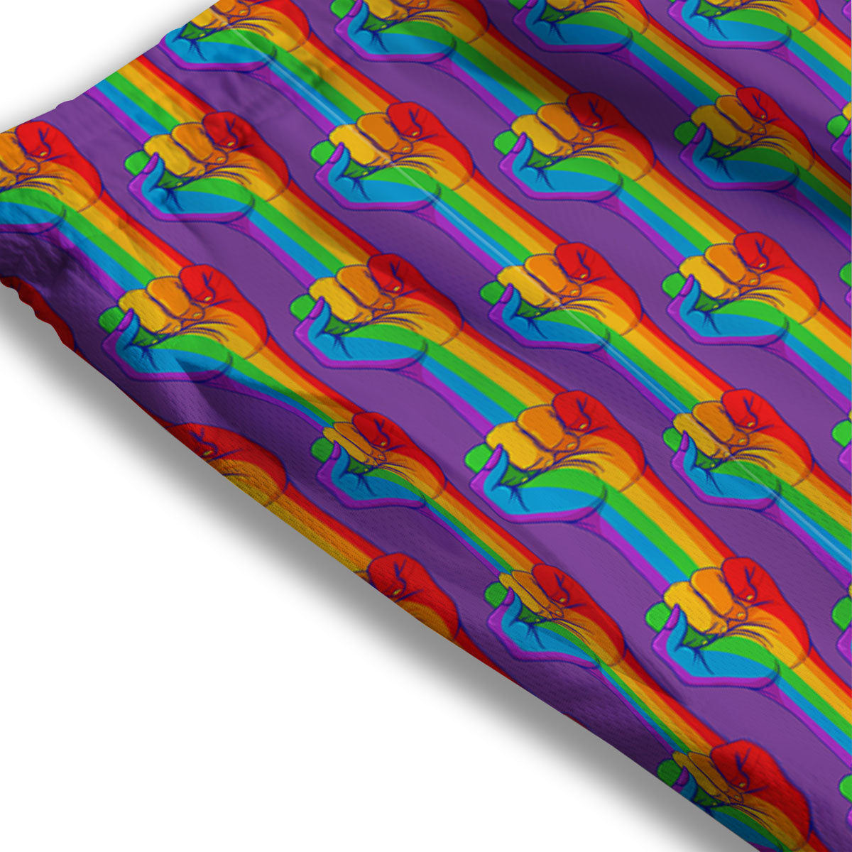 Hand Sign Gay Pride Print Pattern Mesh Shorts
