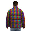 Hand Sign Gay Pride Print Pattern Puffer Jacket-grizzshop