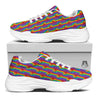 Hand Sign Gay Pride Print Pattern White Chunky Shoes-grizzshop