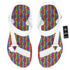 Hand Sign Gay Pride Print Pattern White Open Toe Sandals-grizzshop