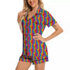 Hand Sign Gay Pride Print Pattern Women Silk Pajamas-grizzshop