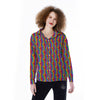 Hand Sign Gay Pride Print Pattern Women's Long Sleeve Shirts-grizzshop