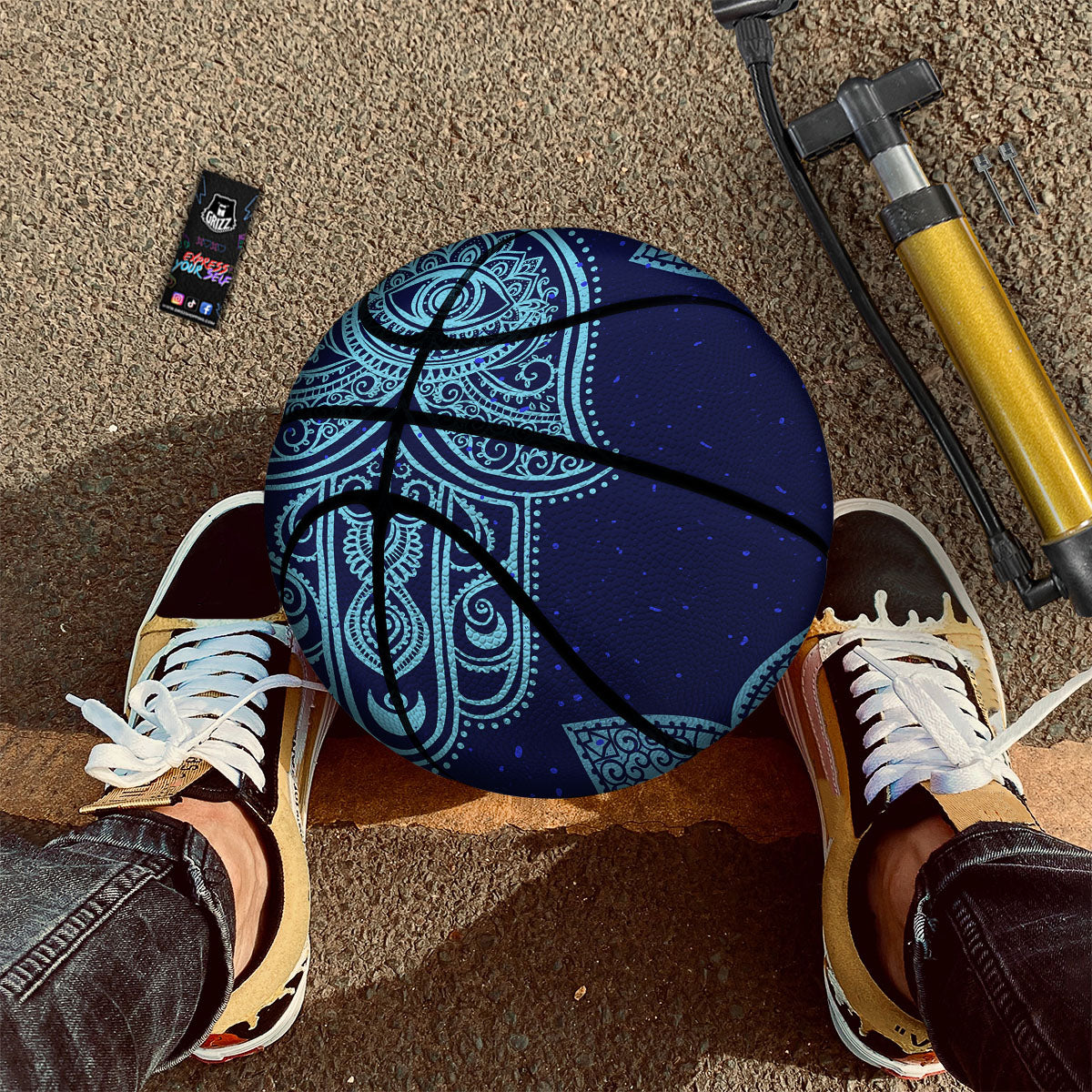 Hand Indian Hamsa Print Basketball
