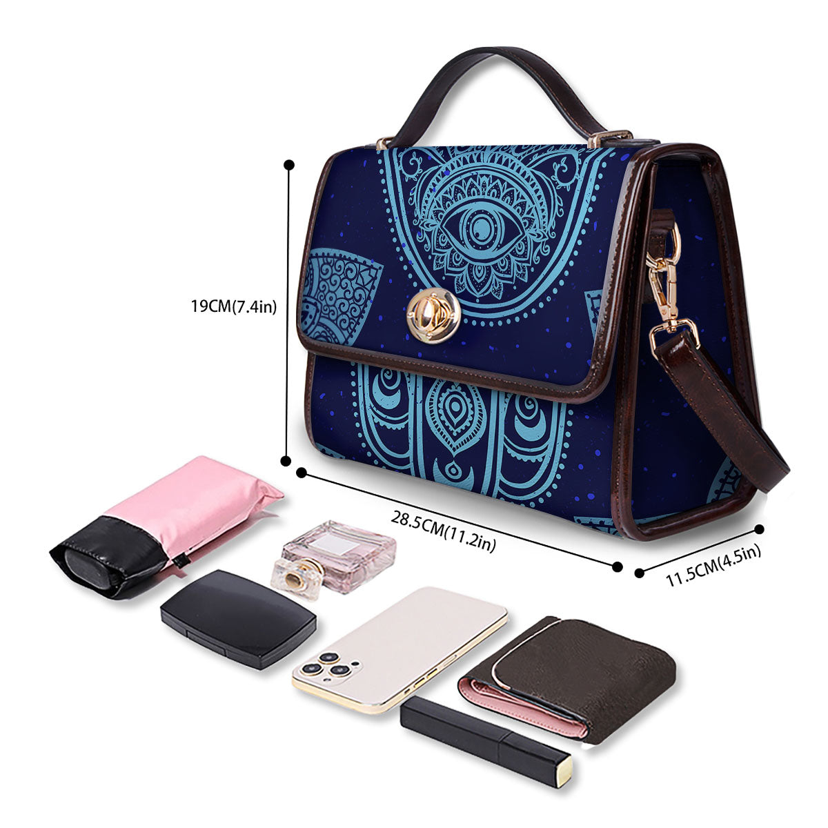 Hand Indian Hamsa Print Women's Satchel Bag