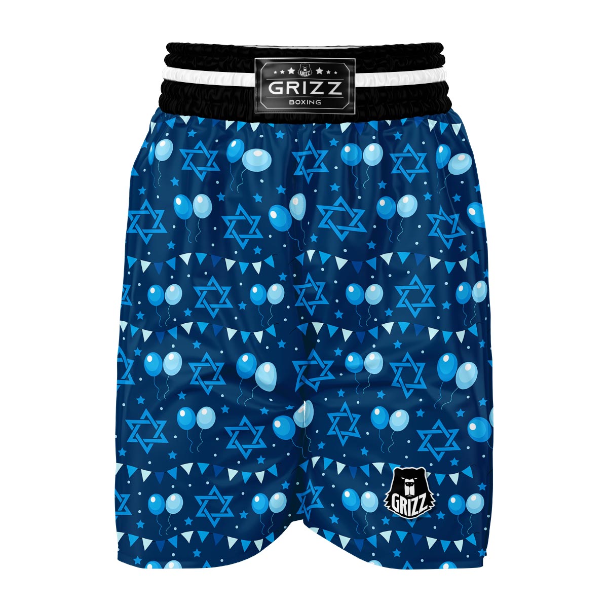 Hanukkah Balloon Print Pattern Boxing Shorts-grizzshop