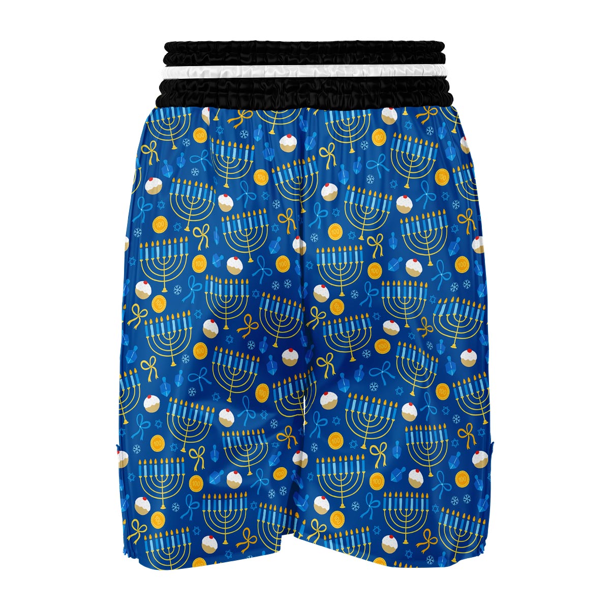 Hanukkah Pattern Print Boxing Shorts-grizzshop