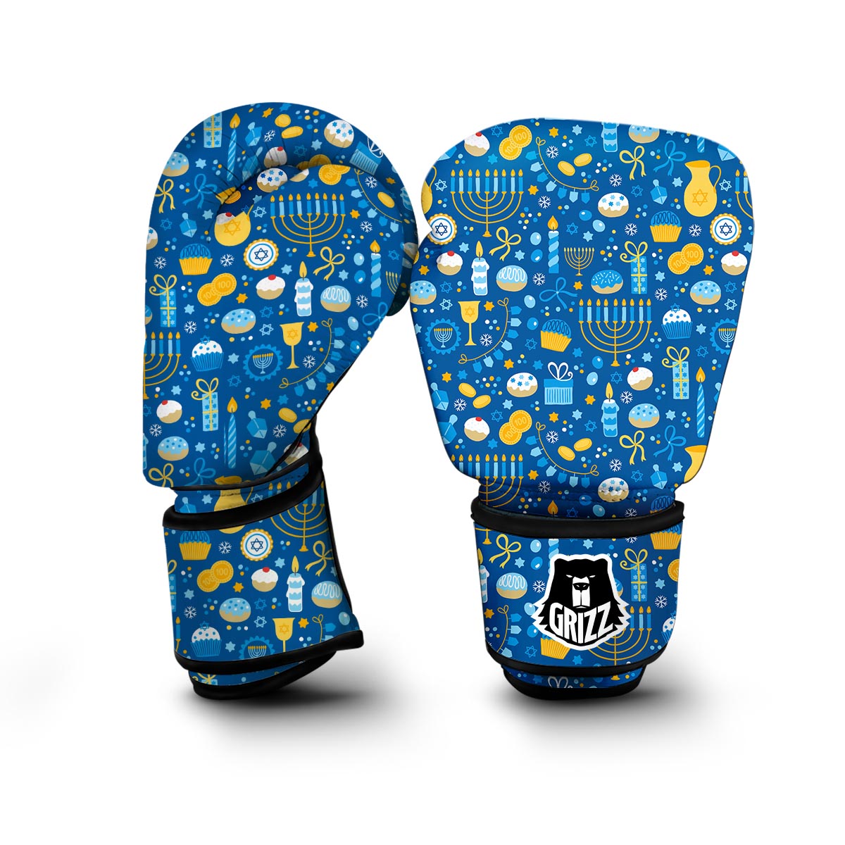 Hanukkah Print Pattern Boxing Gloves-grizzshop