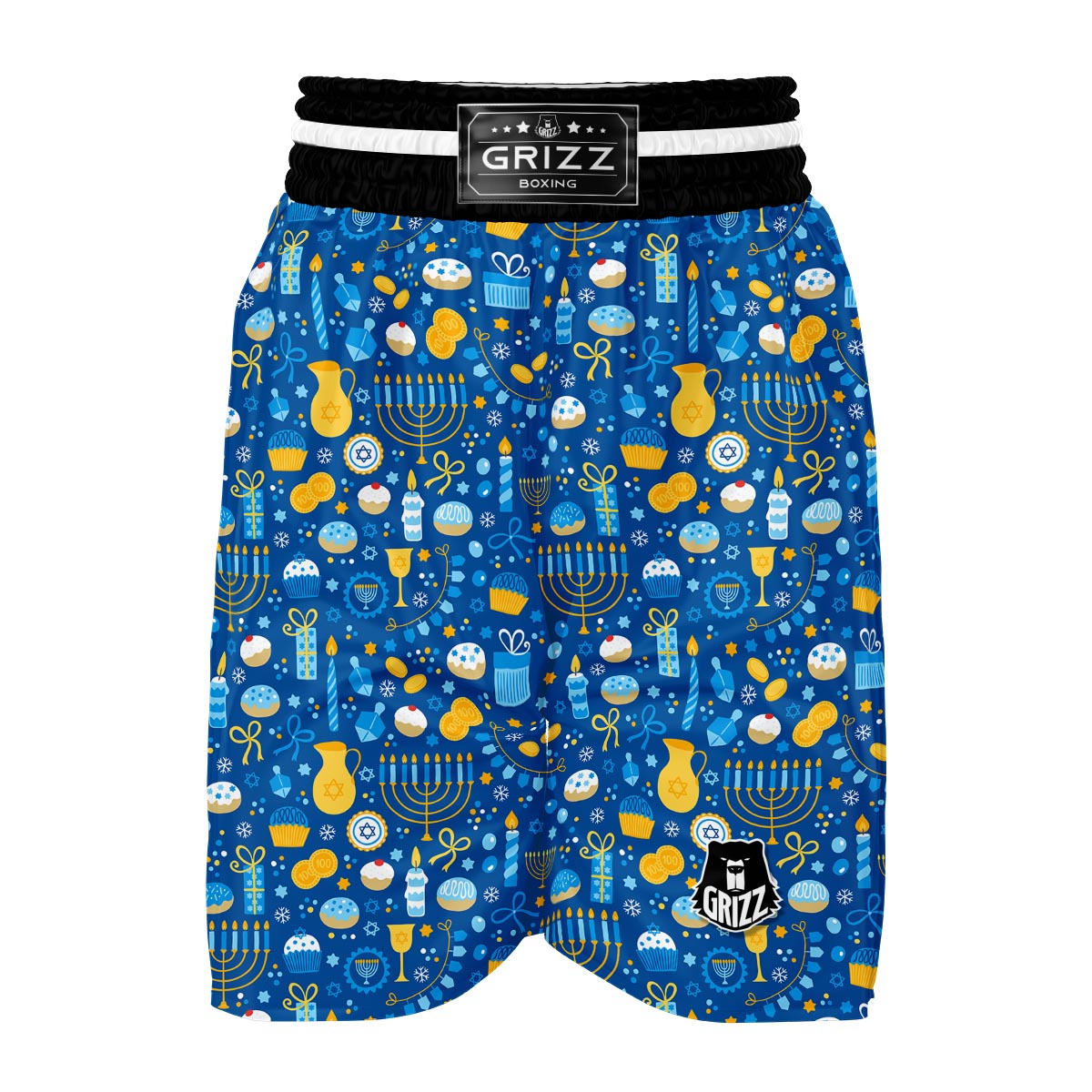 Hanukkah Print Pattern Boxing Shorts-grizzshop