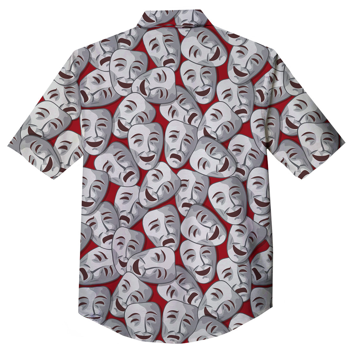Happy And Sad Theatrical Masks Print Pattern Button Up Shirt-grizzshop