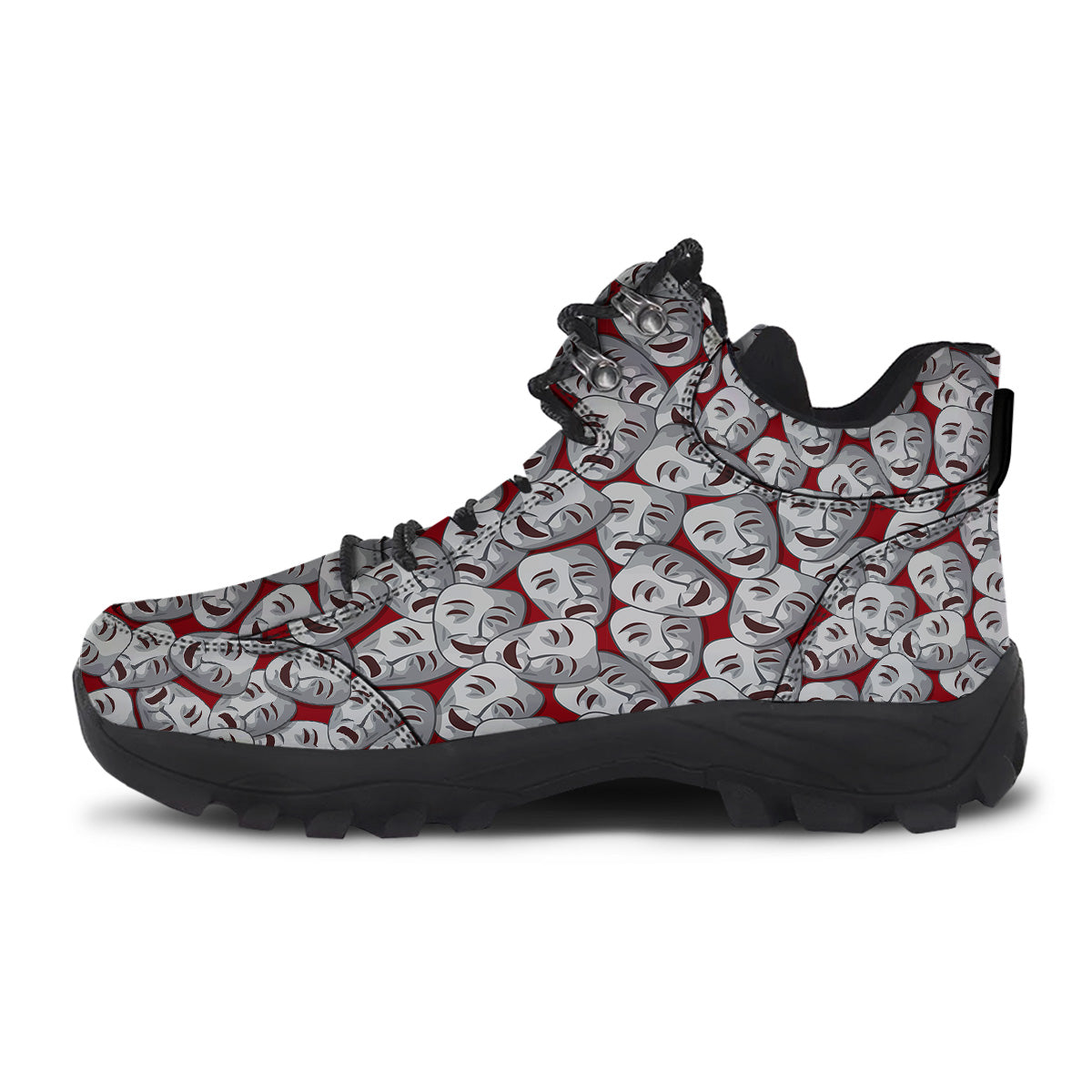 Happy And Sad Theatrical Masks Print Pattern Hiking Shoes-grizzshop