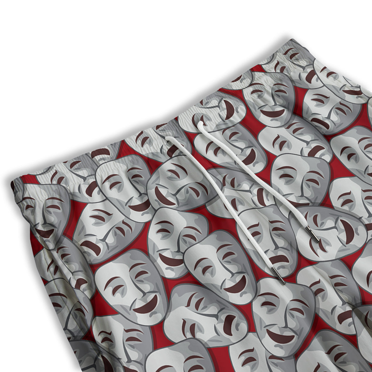 Happy And Sad Theatrical Masks Print Pattern Men's Athletic Shorts
