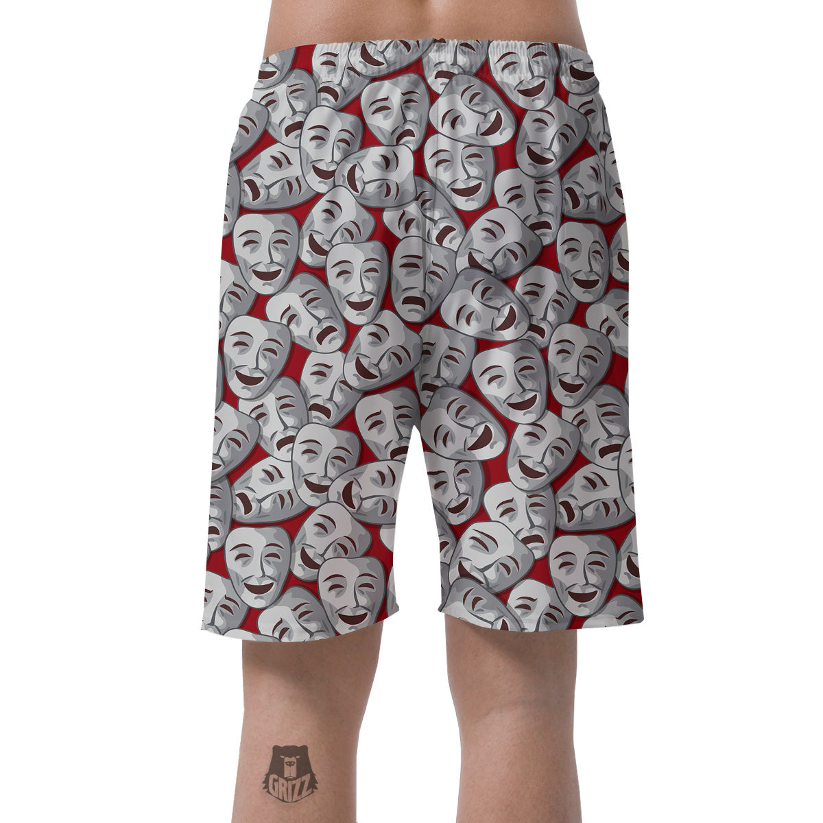 Happy And Sad Theatrical Masks Print Pattern Men's Shorts-grizzshop
