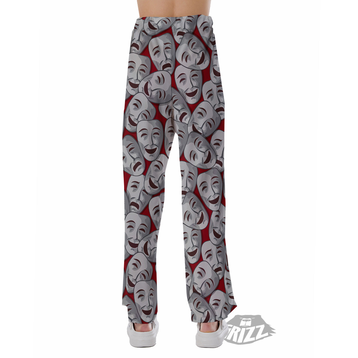 Happy And Sad Theatrical Masks Print Pattern Pajama Pants-grizzshop
