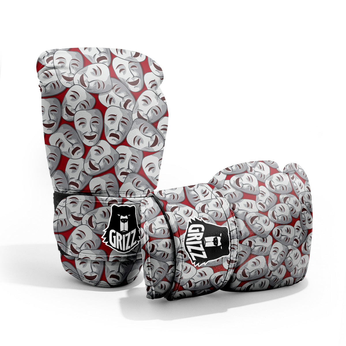 Happy And Sad Theatrical Masks Print Pattern Pro Boxing Glove