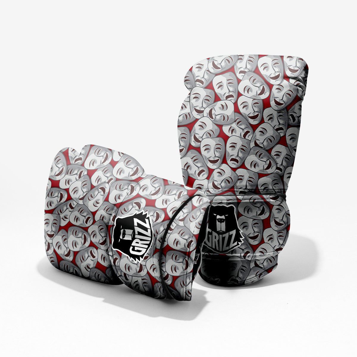 Happy And Sad Theatrical Masks Print Pattern Pro Boxing Glove