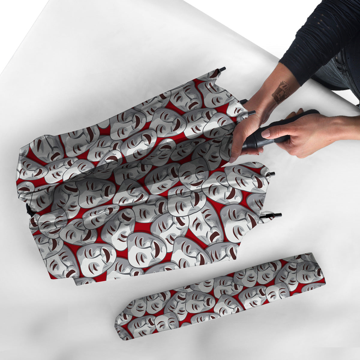 Happy And Sad Theatrical Masks Print Pattern Umbrella-grizzshop