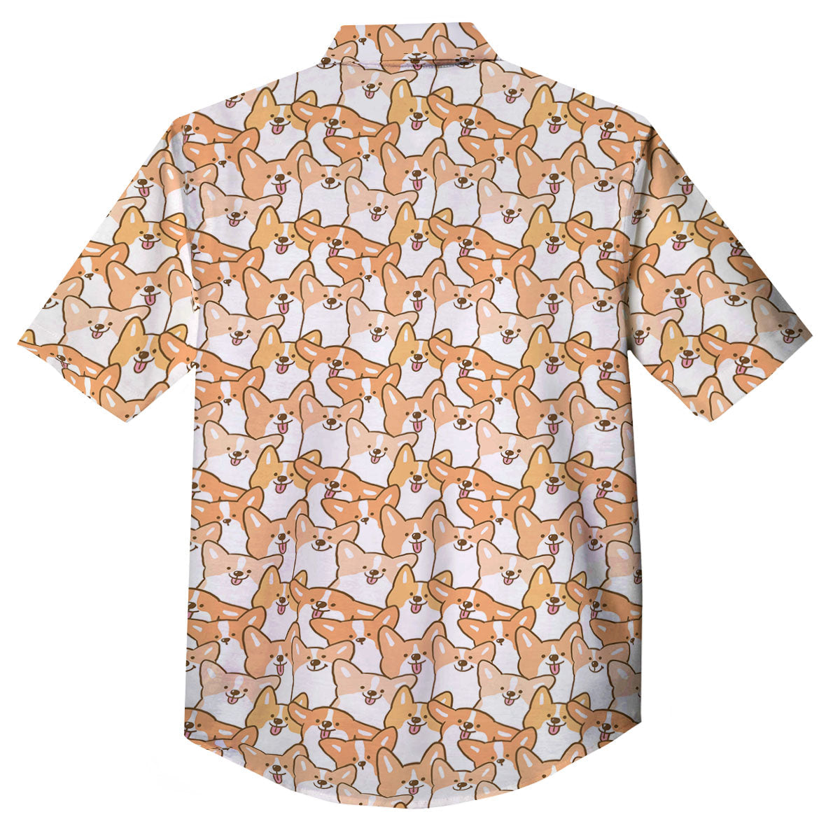Happy Corgi Print Pattern Button Up Shirt-grizzshop