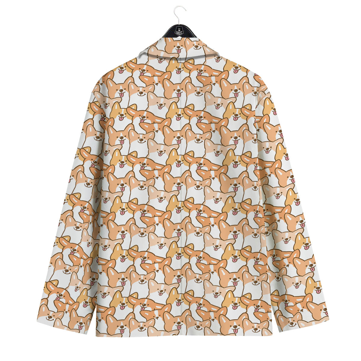 Happy Corgi Print Pattern Men's Sport Coat-grizzshop