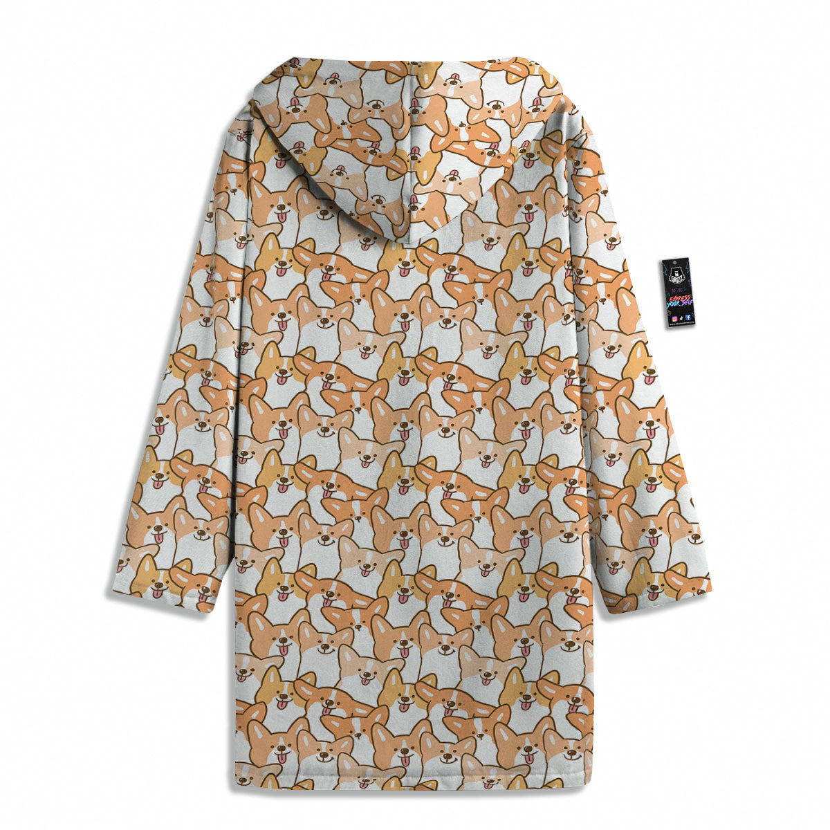 Happy Corgi Print Pattern Men's Windbreaker Jacket-grizzshop