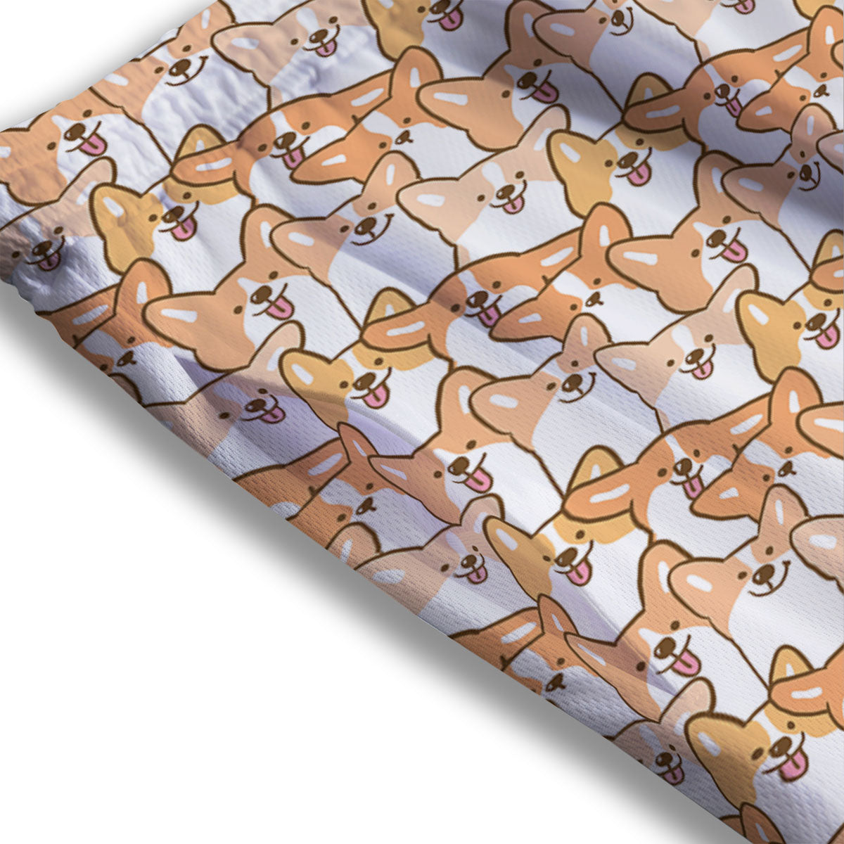 Happy Corgi Print Pattern Mesh Shorts