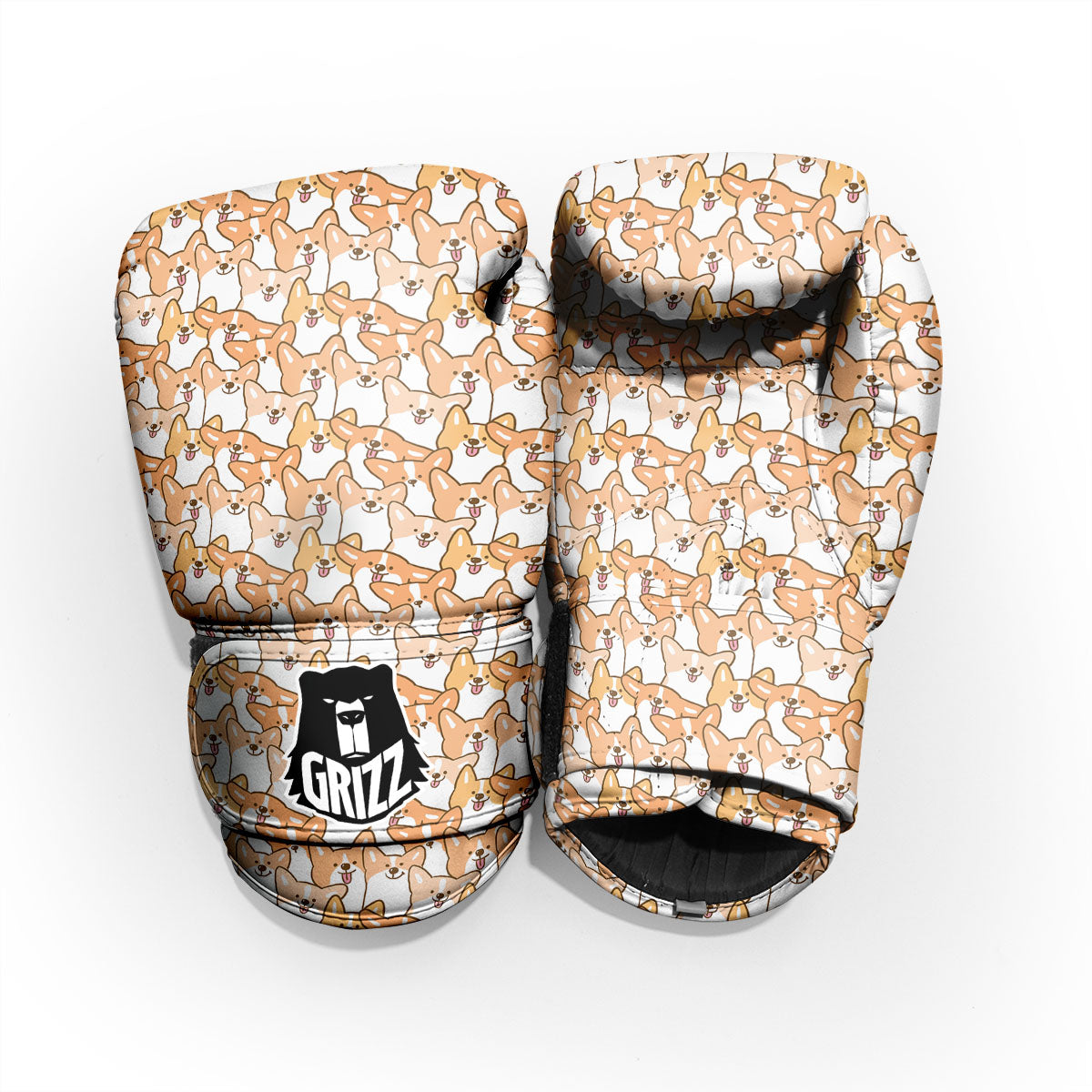 Happy Corgi Print Pattern Pro Boxing Glove