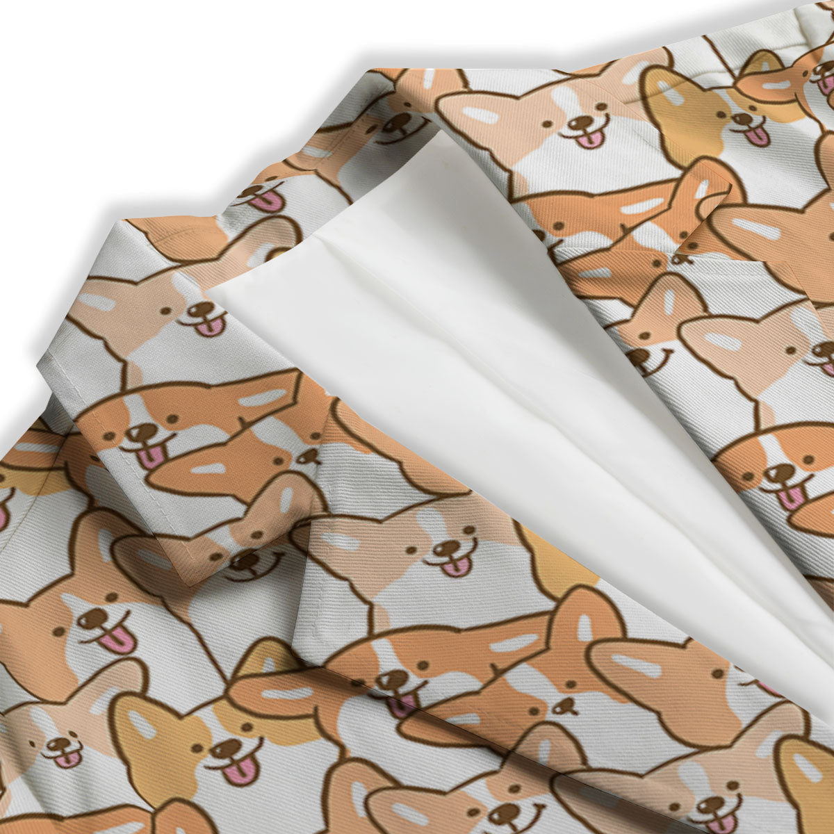 Happy Corgi Print Pattern Women's Blazer-grizzshop