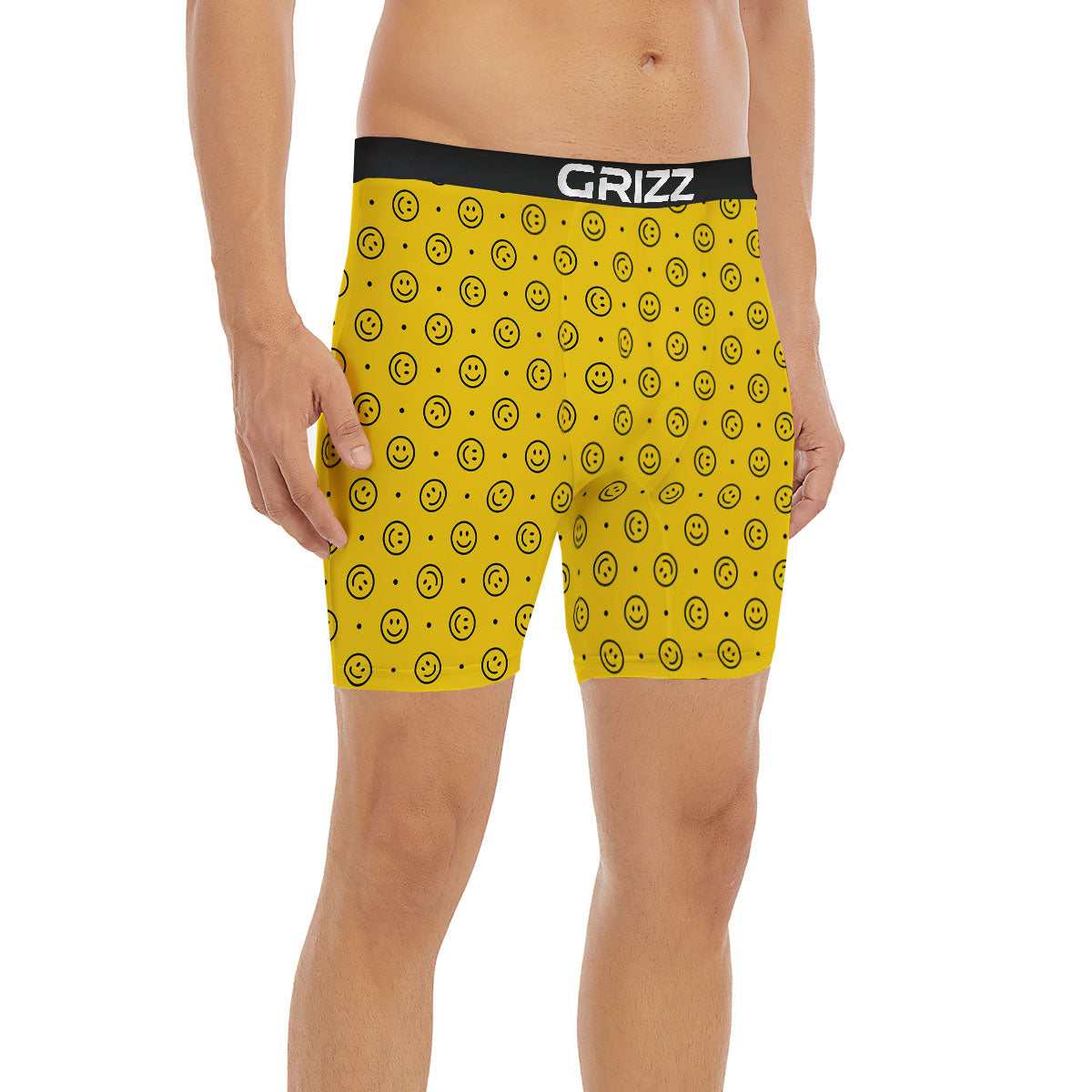 Happy Emoji Print Pattern Boxer Briefs-grizzshop