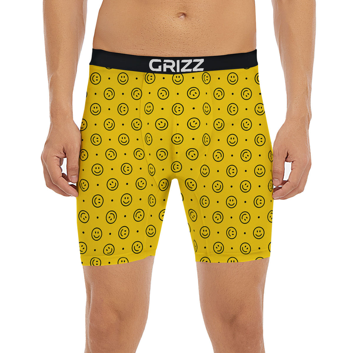 Happy Emoji Print Pattern Boxer Briefs-grizzshop