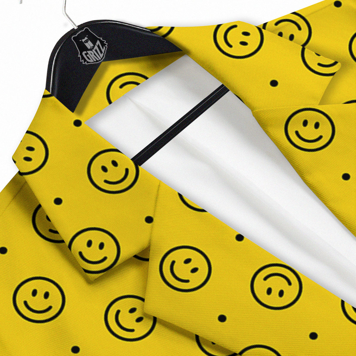 Happy Emoji Print Pattern Men's Sport Coat-grizzshop