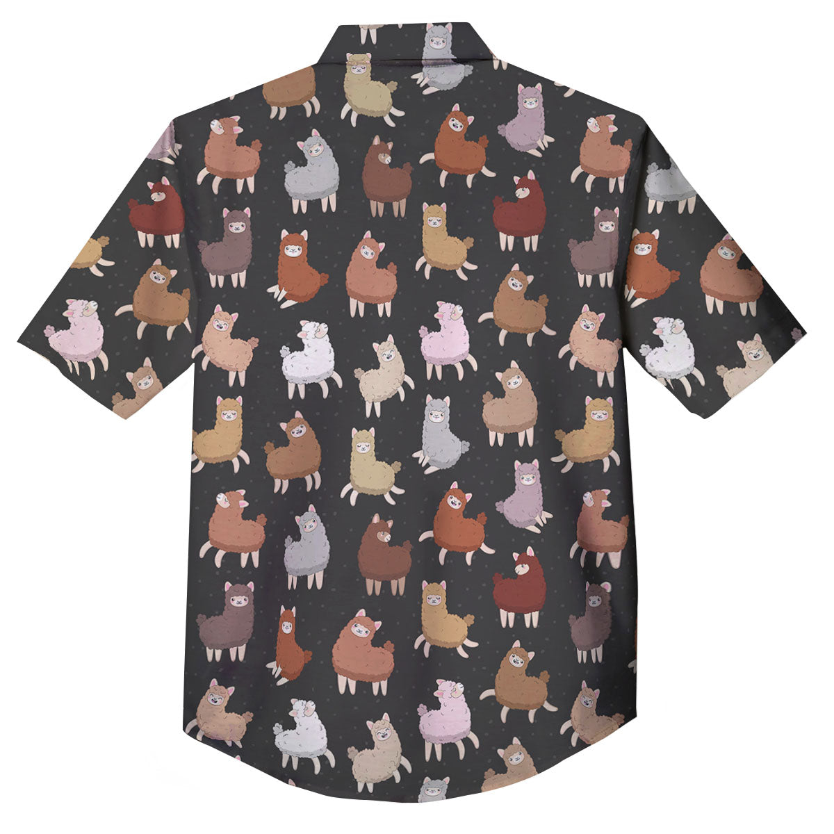 Happy Llama Print Pattern Button Up Shirt-grizzshop